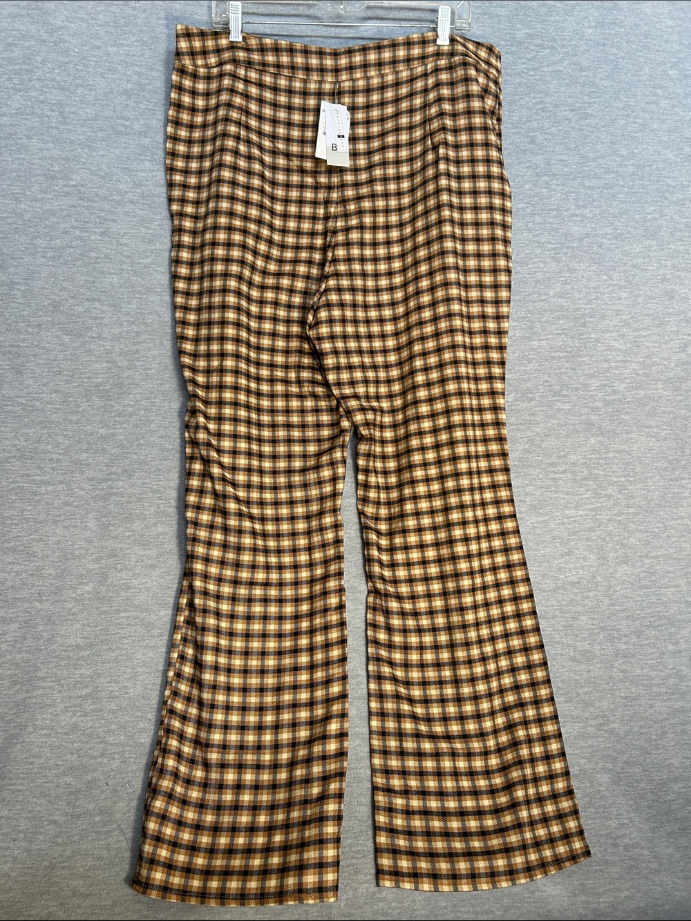 BP Boho Hippie Flare Leg Ranch Bohemian Country Plaid  Pockets NWT